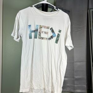 White Graphic T-Shirt with HE>i Design